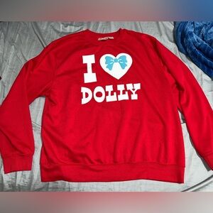 Dolly Parton Brand XXL Red and White I Love Dolly Sweatshirt